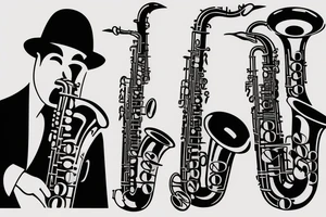 Saxophone tattoo idea