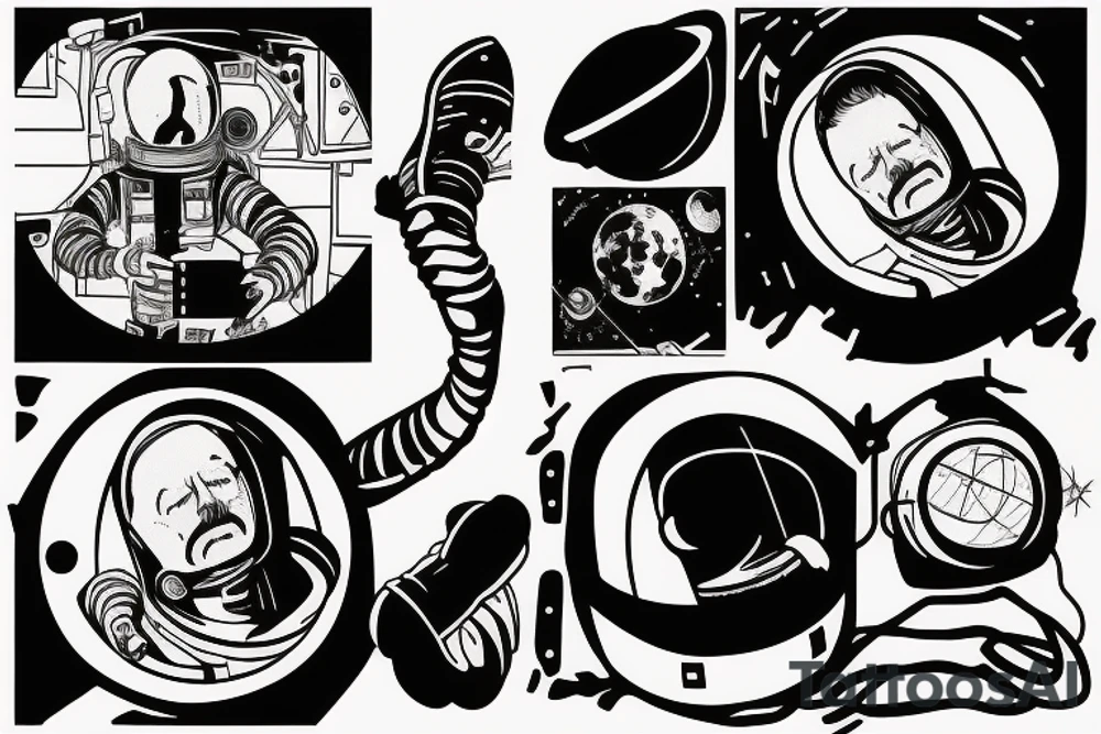 Kurt Vonnegut inspired astronaut tattoo idea