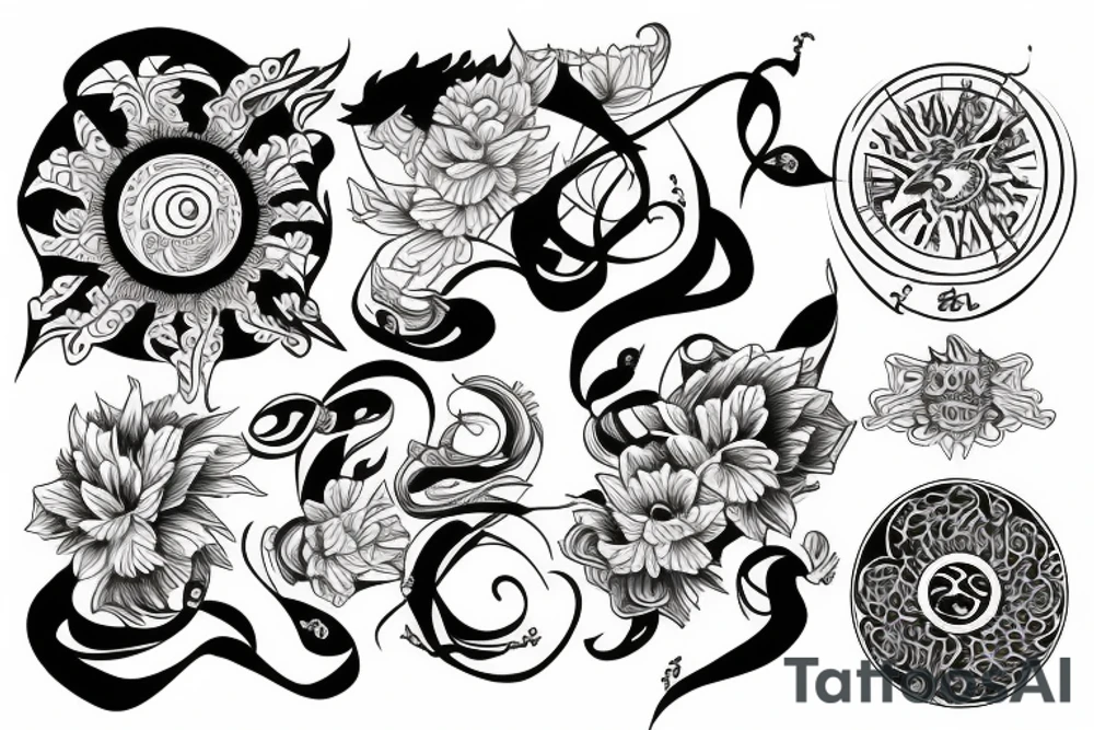 rising sun tattoo idea