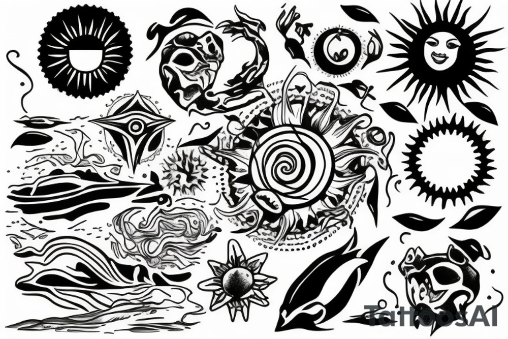 sun rising over ocean tattoo idea