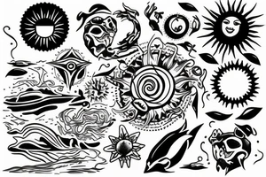 sun rising over ocean tattoo idea