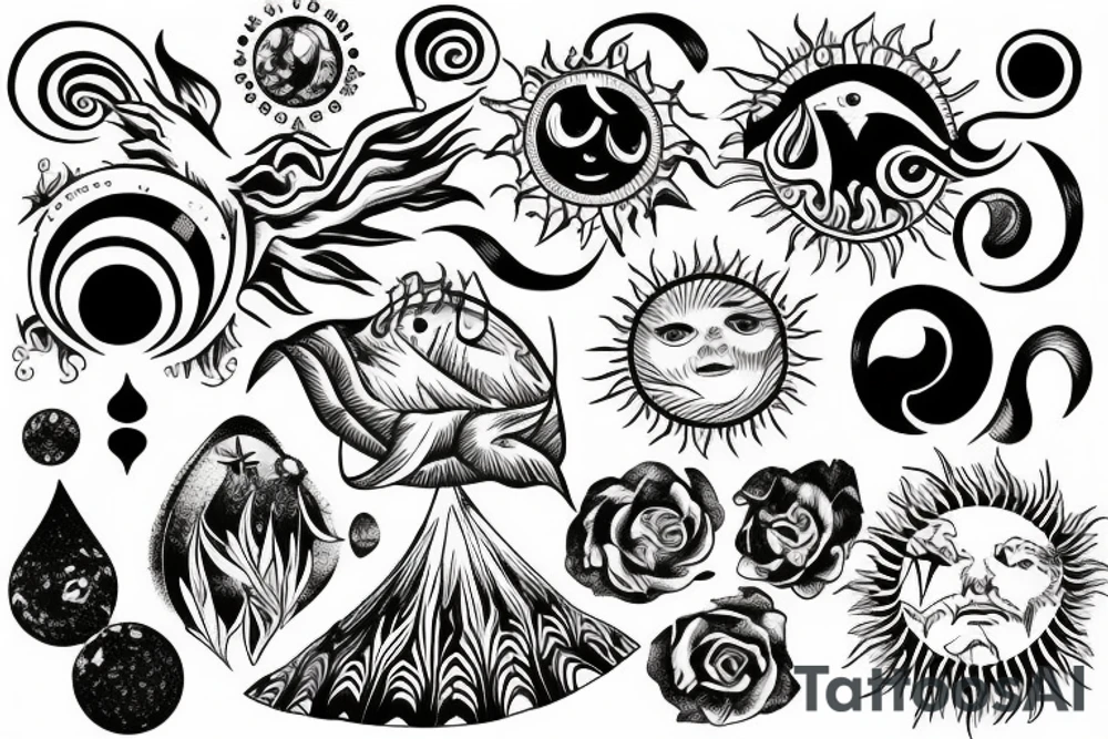 sun rises
 over ocean tattoo idea