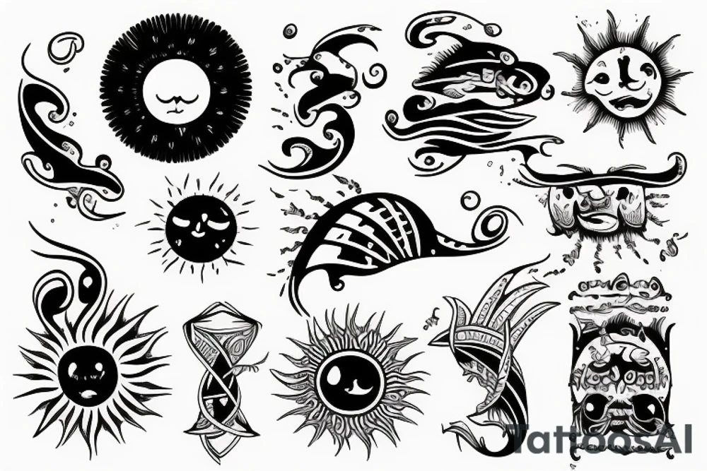 sun rises
 over ocean tattoo idea