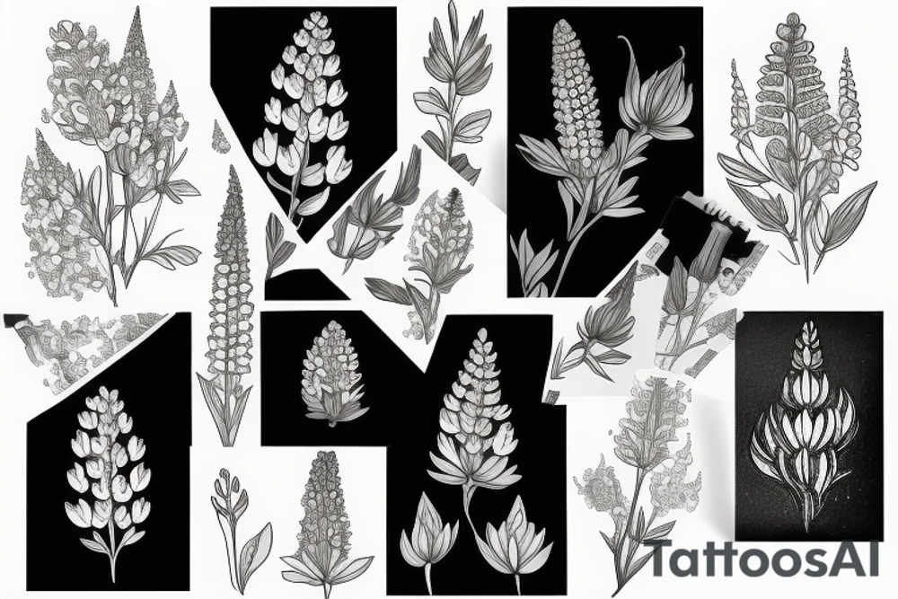 Lupine flower tattoo idea