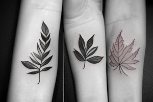 2 leafs or plant, forearm tatoo tattoo idea