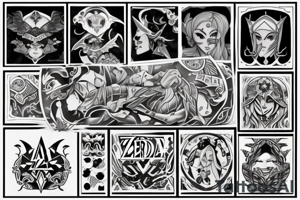 Zelda with the date 1/10/23 tattoo idea