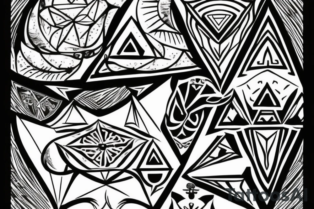 Zelda triforce with the date 1/10/23 tattoo idea