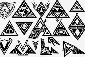 Zelda triforce with the date 1/10/23 tattoo idea