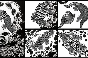 Koi fish and honeysuckle tattoo idea
