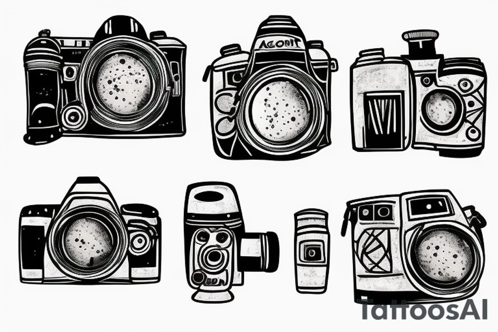 Camera with Astronaut and hourglass tattoo idea