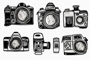 Camera with Astronaut and hourglass tattoo idea