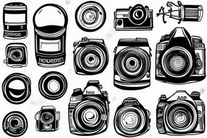 Camera with Astronaut and hourglass tattoo idea