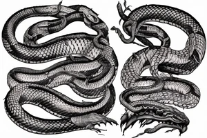 human skin performing into snake skin including snake head full tattoo design for arm tattoo idea