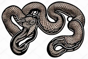 human skin performing into snake skin including snake head full tattoo design for arm tattoo idea