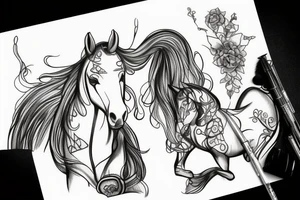 Girl on swing with horse tattoo idea