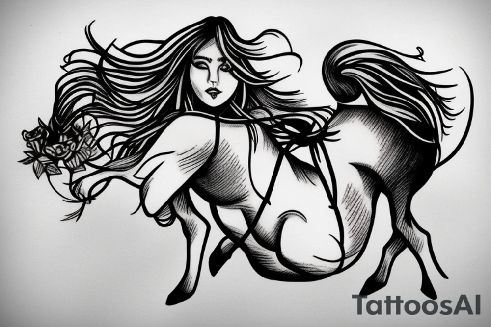 Girl on swing with horse tattoo idea