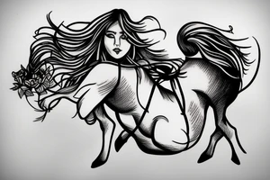 Girl on swing with horse tattoo idea