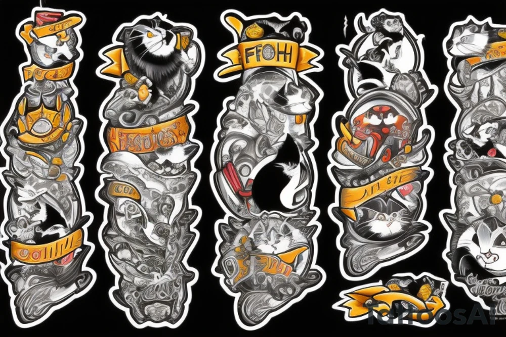 fish bomb cats road king on the throne road mountains Disney tattoo idea