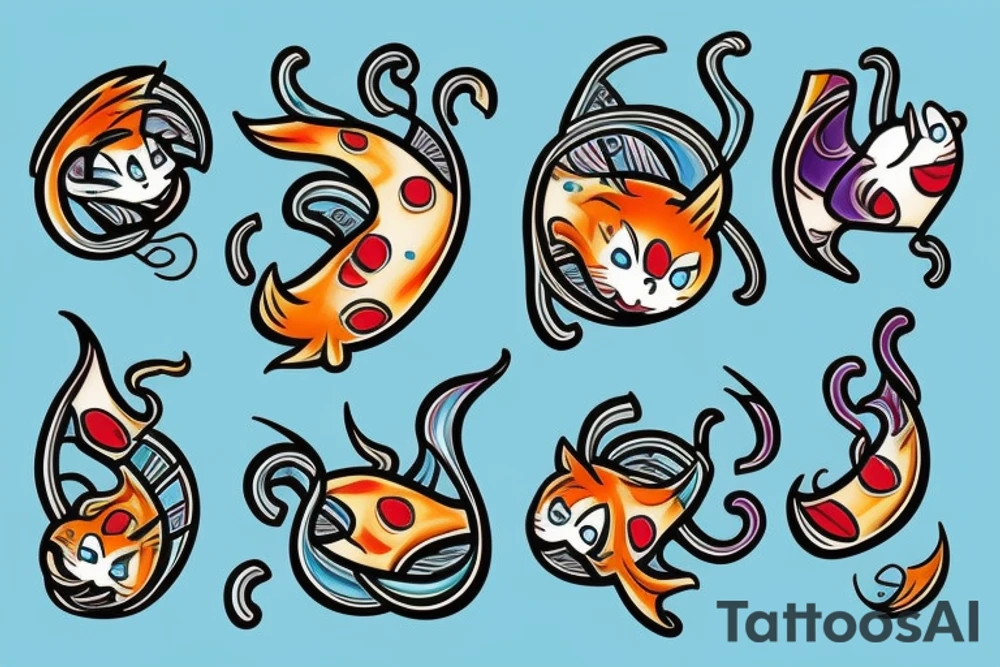 fish bomb cats Disney tattoo idea