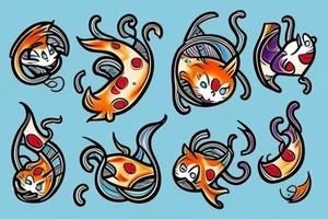 fish bomb cats Disney tattoo idea