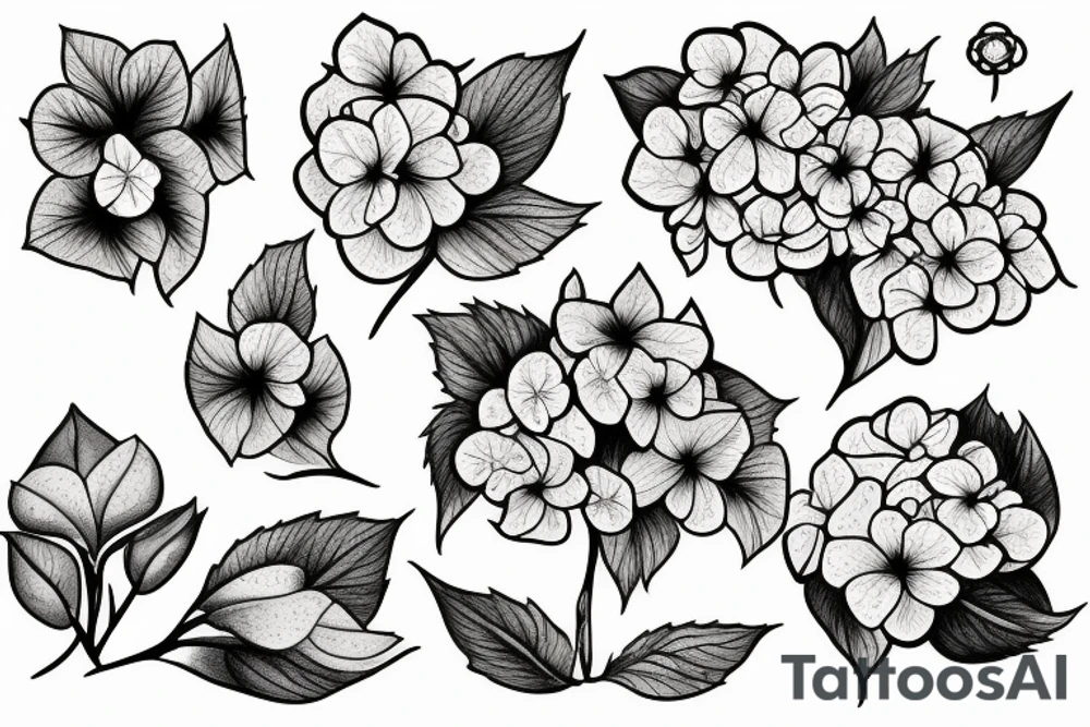 hydrangea tattoo idea