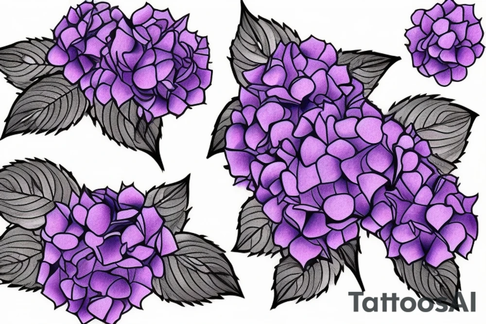 purple hydrangea tattoo idea