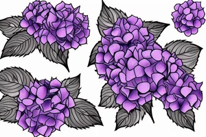 purple hydrangea tattoo idea
