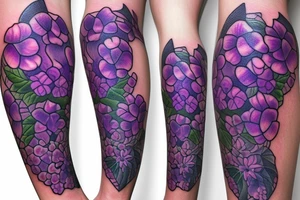 purple hydrangea tattoo idea