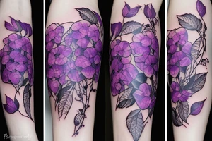 purple hydrangea tattoo idea