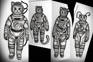 cat in a space suit tattoo idea