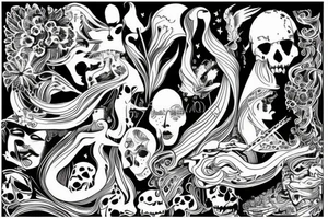 psychedelic esher style freedom and madness tattoo idea