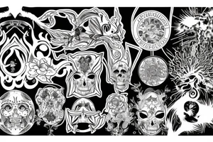 psychedelic esher style freedom and madness tattoo idea