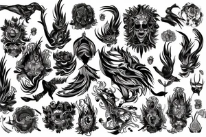 psychedelic esher style freedom and madness tattoo idea