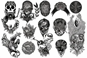 psychedelic esher style freedom and madness tattoo idea