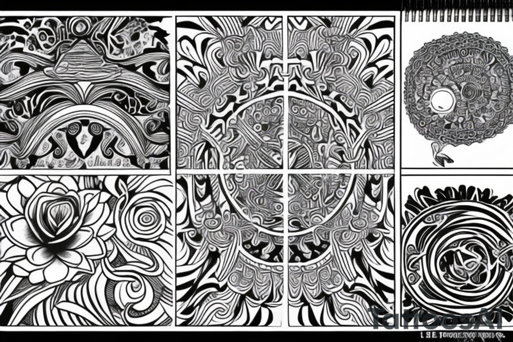 psychedelic esher style freedom and love tattoo idea