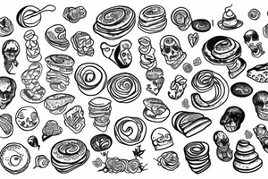rolled pancake tattoo idea