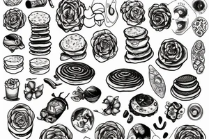 rolled pancake tattoo idea
