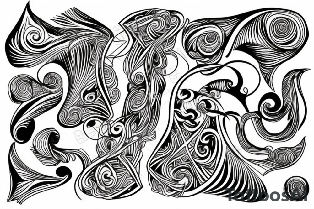 psychedelic escher style abstract tattoo idea