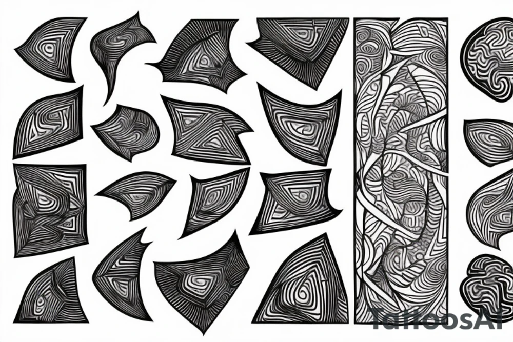 psychedelic escher style abstract tattoo idea