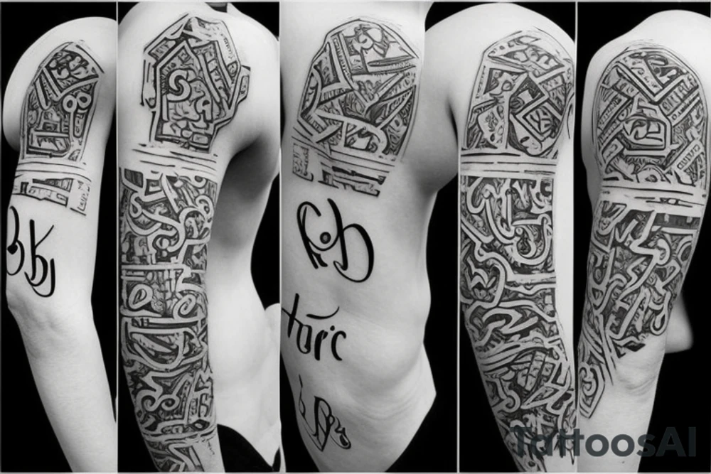 name on tricep tattoo idea