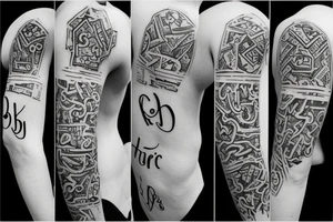 name on tricep tattoo idea
