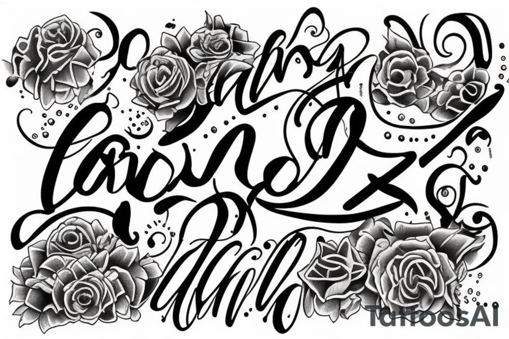 name on tricep tattoo idea