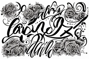 name on tricep tattoo idea