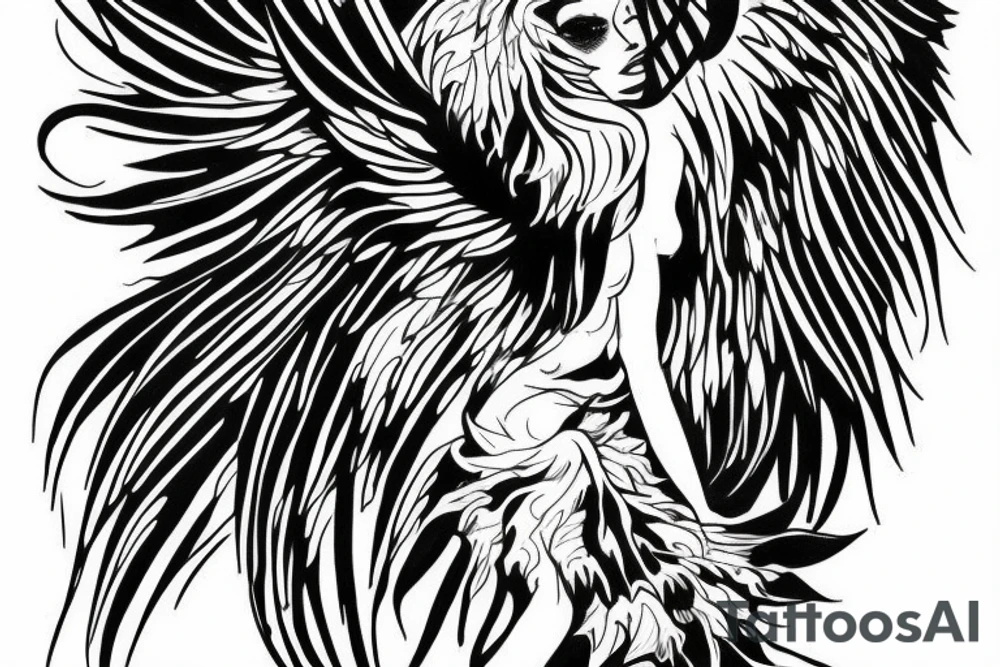 fallen angel tattoo idea
