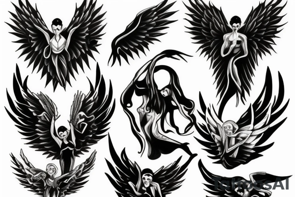 fallen angel tattoo idea