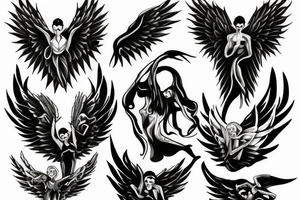 fallen angel tattoo idea