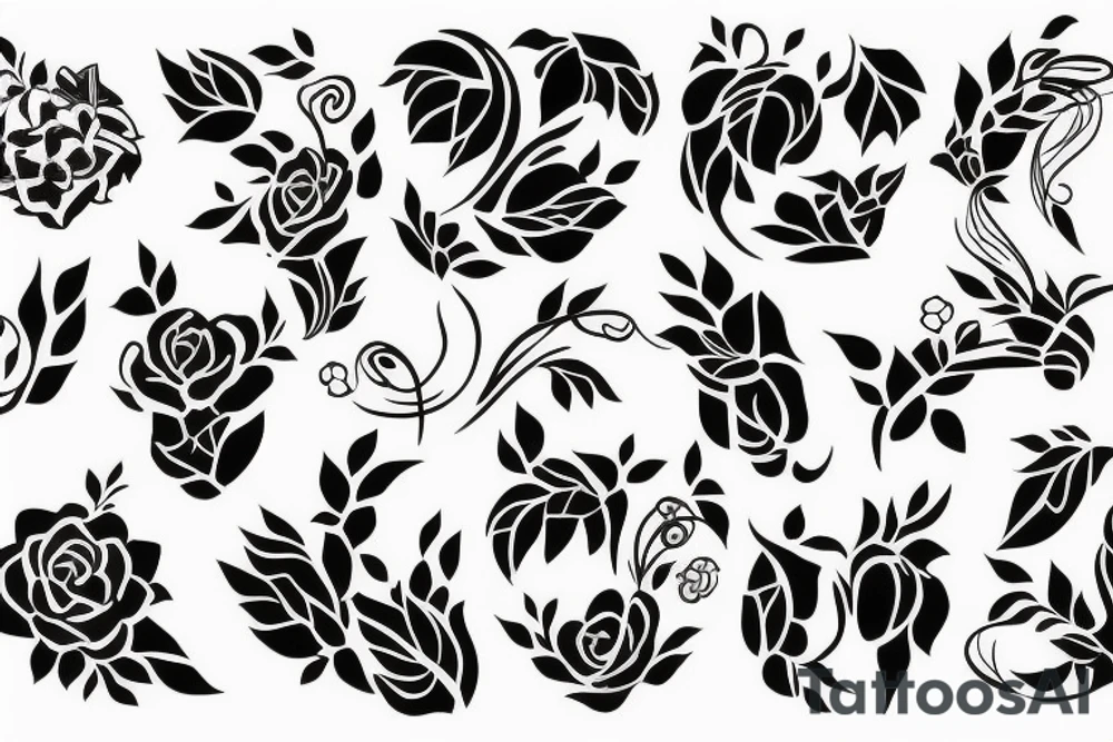 bondage with floral tattoo idea