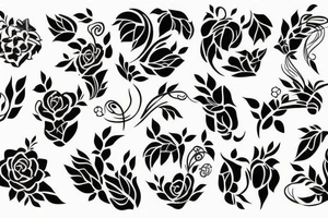 bondage with floral tattoo idea