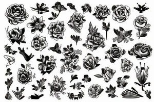 bondage with floral tattoo idea