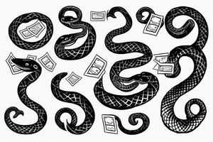 snake with money tattoo idea